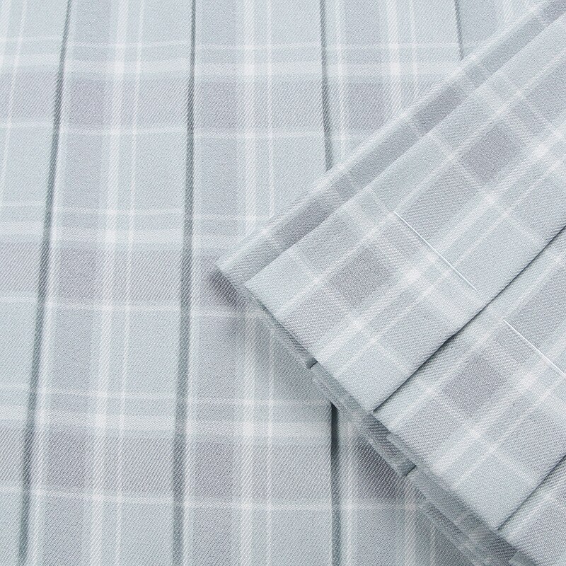Falda de cuadros gris mágica falda de uniforme escolar faldas cortas de algodón con bolsillo para mujer