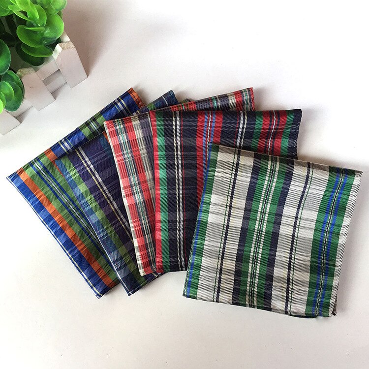 Classy Paisley Plaid Check Mens Silk Handkerchiefs Red Gray Blue Black Yellow Men Wedding Pocket Square
