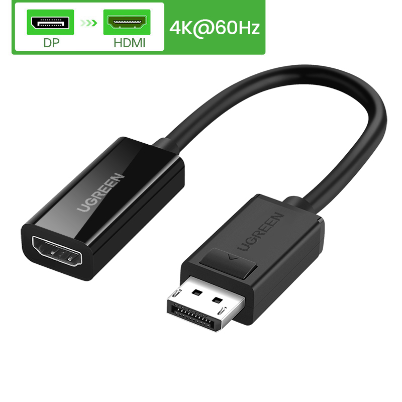 Ugreen 4K Dp Displayport Naar Hdmi Adapter 1080P Display Port Kabel Converter Voor Pc Laptop Projector Displayport-naar hdmi Adapter: HDMI 4K-60Hz