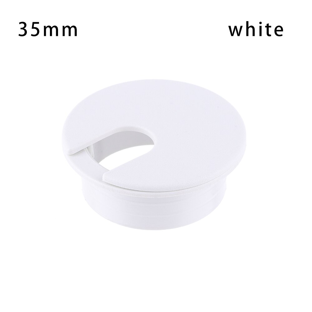 1Pc 25-80MM Desk Wire Hole Cover Computer Grommet Table Cable Outlet Port Buckle Line Organizer Desk Table Cable Fastener: 35mm     white