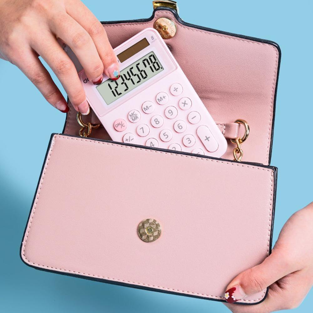 Calculatrice numérique Portable Kawaii Mini calculatrice taille de poche 8 affichage dessin animé mignon porte-clés calculatrice fournitures de bureau
