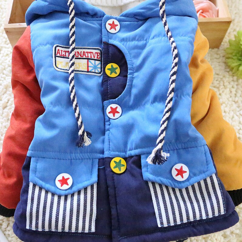 Kinderkleding patchwork jongens coole winter warme jas baby bovenkleding jassen truien jongens dons & parka's