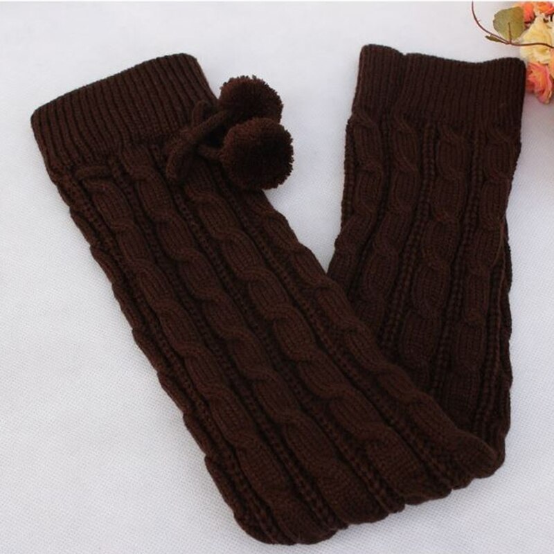 Gebreide Vrouwen Winter Beenwarmers Knie Hoge Dij Hoge Tie Kabel Gebreide Lange Boot Sokken Dames Laars Been Warmer