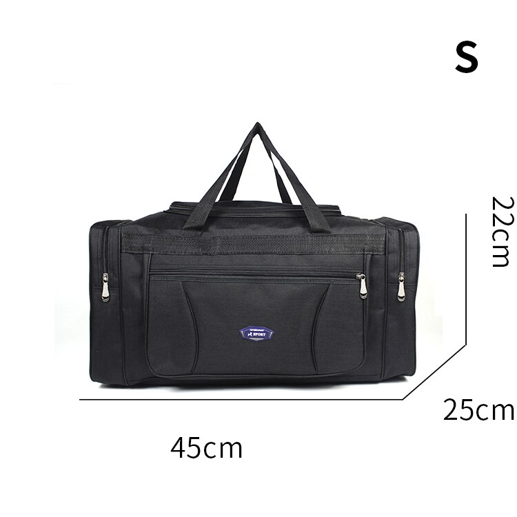 Oxford Waterproof Men Travel Bags Hand Luggage Big Travel Bag Business Large Capacity Weekend Duffle Travel Bag: S-black