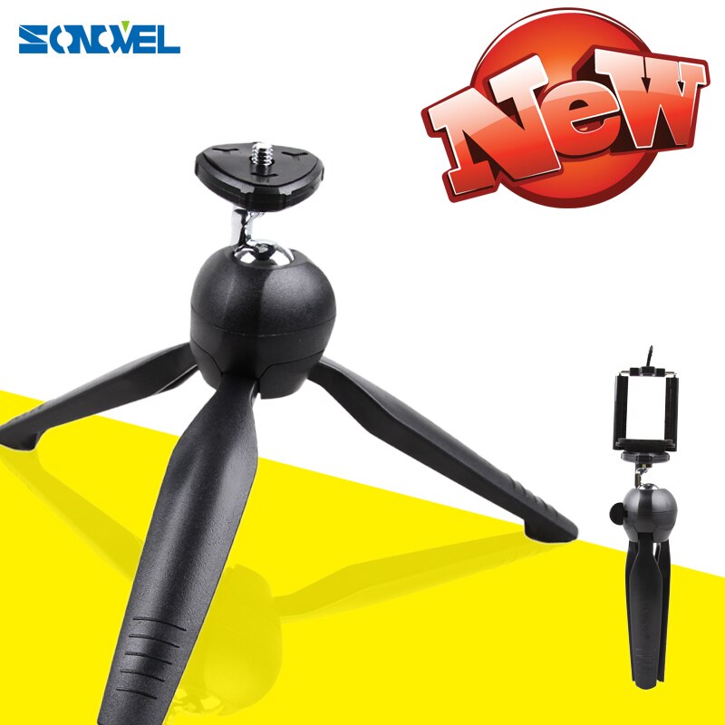 YT-228 YUNTENG 228 Mini trépied + pince de support de téléphone trépied de bureau pour reflex/appareil photo numérique Smartphones système sans miroir caméra