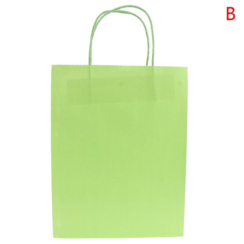 Effen Kleur Paper Party Bags Kraft Tas Met Handgrepen Recyclebaar Tas: GN