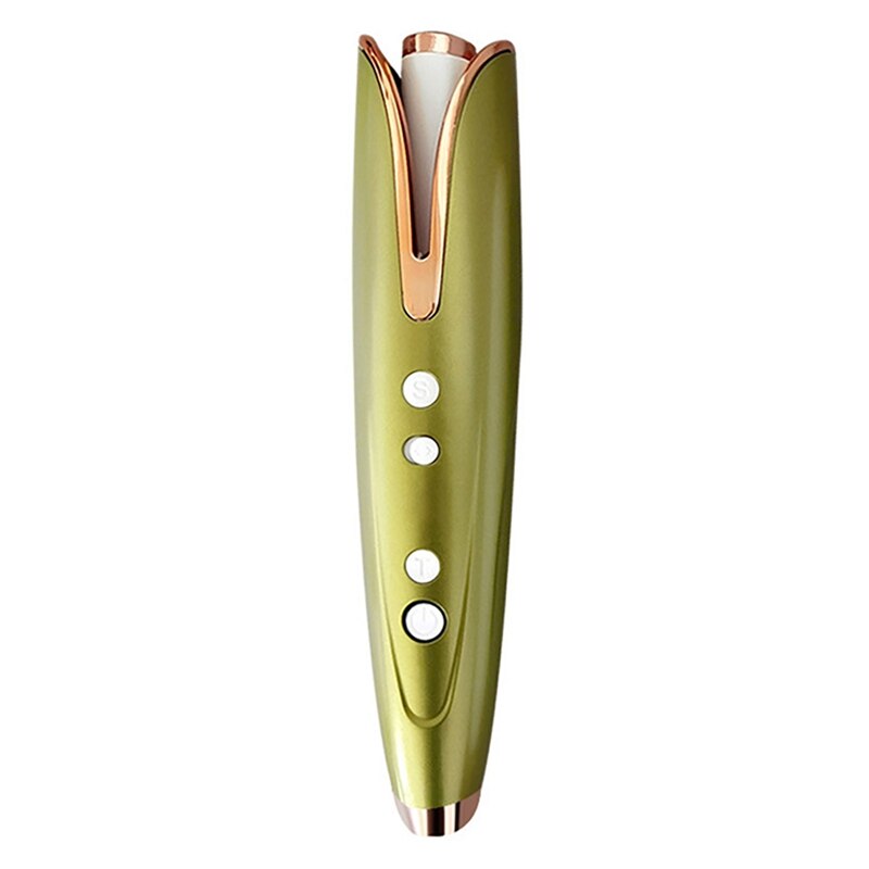 Auto Rotate Hair Curler Ceramic Curling Iron Long-Lasting Hair Styling Constant Temperature Wave Hair Care Hair Curler: green
