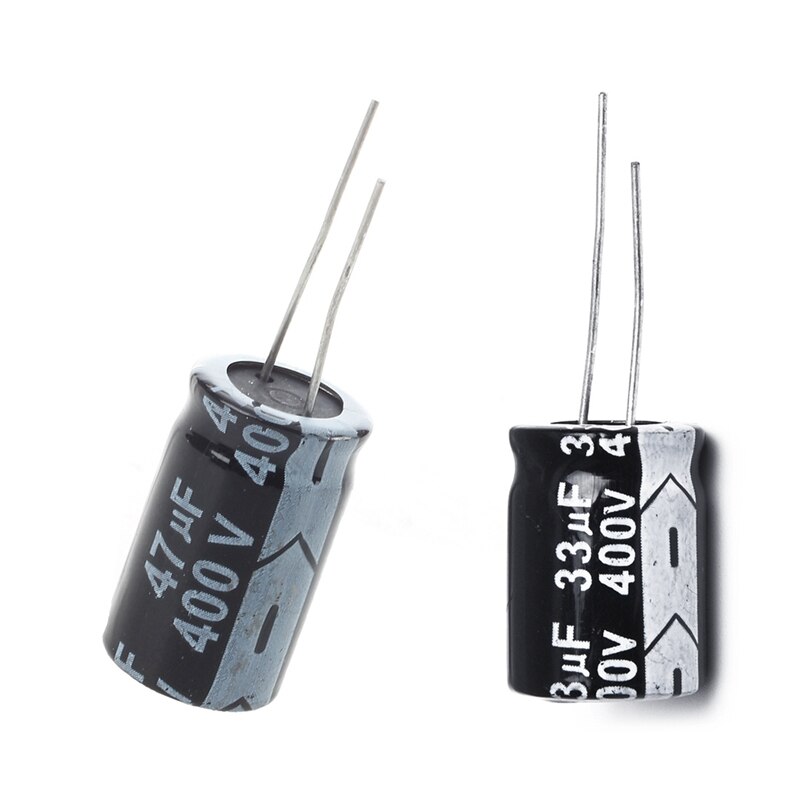 Condensateur électrolytique en aluminium 400V noir, 15 pièces, 33UF et 47UF