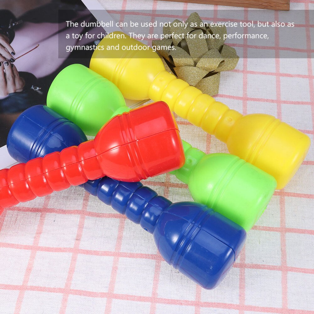 4PCS Durable Colorful Safe Small Dumbbells Exercise Dumbbells Plastic Dumbbells Kids Toddler Children Kindergarten