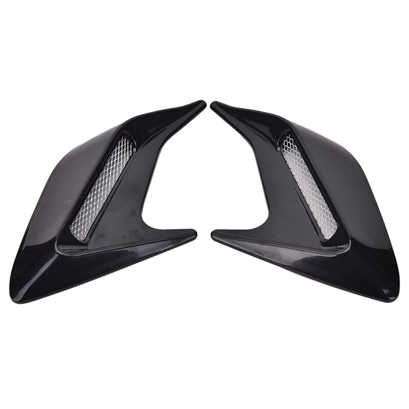 2pcs Car Auto Side Vent Air Flow Fender Intake Sticker Car Simulation Side Vents Decorative: BK