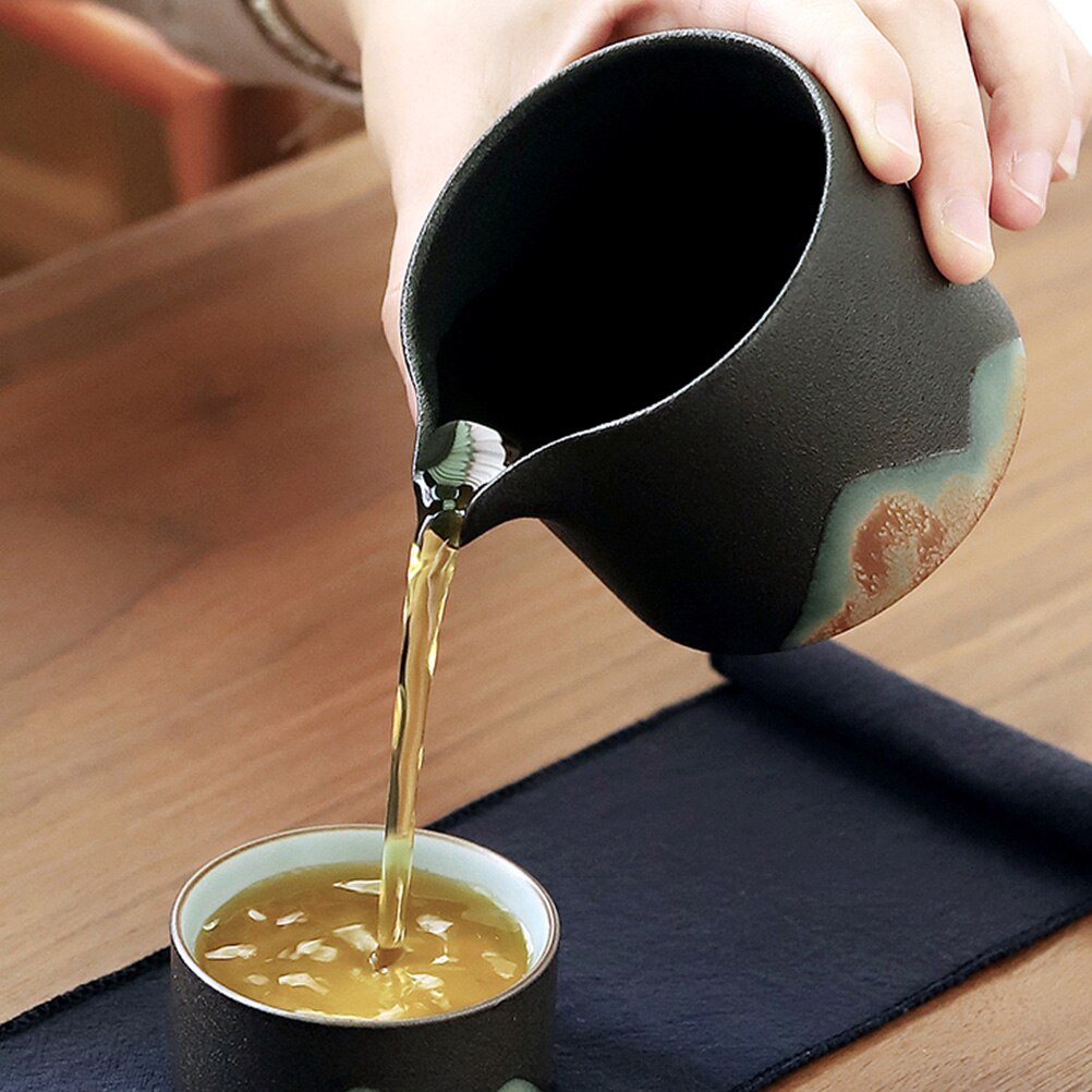 1Pc Japanse Stijl Keramische Thee Pitcher Praktische Thuis Thee Dispenser Grof Aardewerk Thee Set