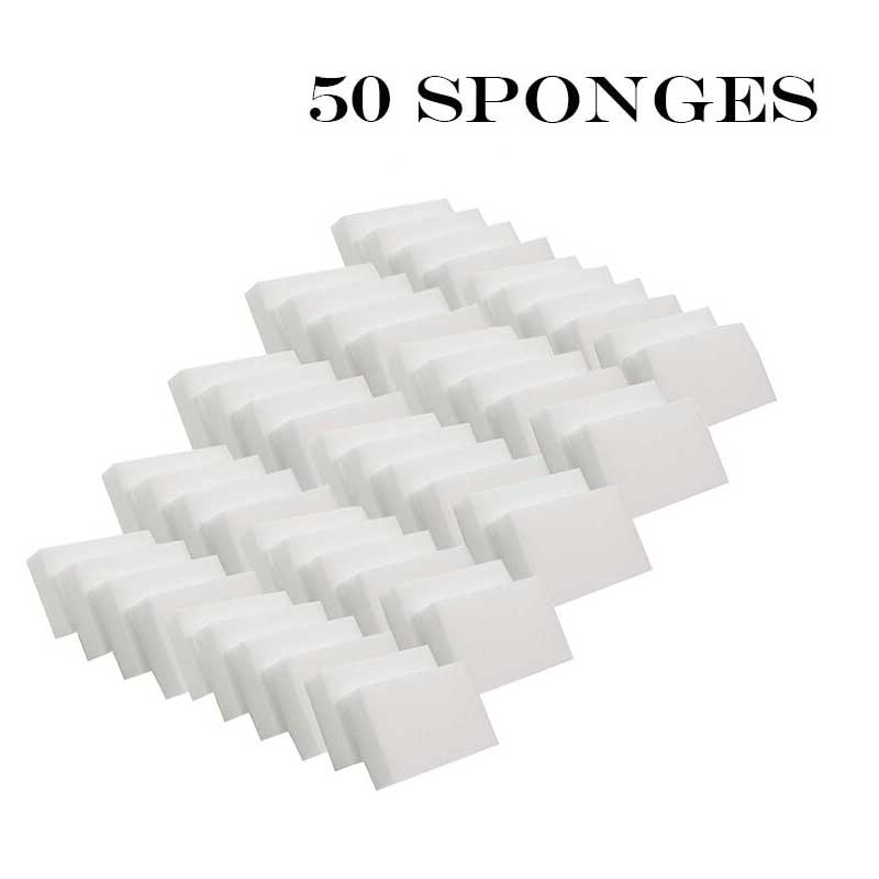 50 st magisk svamp melaminskum rengöring suddgummi hem kök badrum nano svampar rengöringstillbehör 10*6*2cm: Default Title