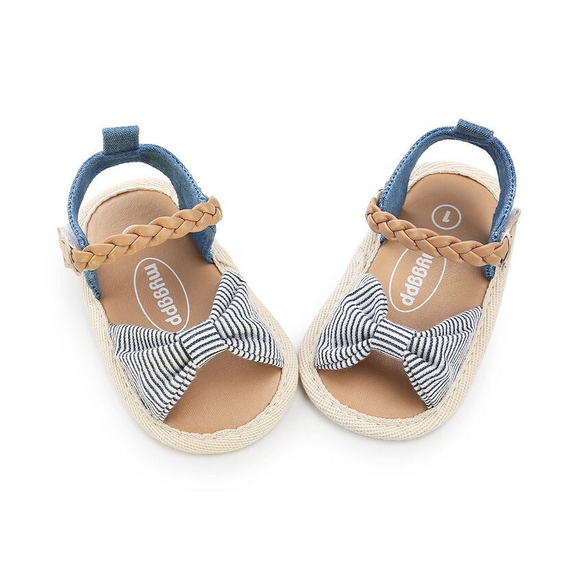 0-18M Canvas Bow Soft Sole PU Baby Girls First Walkers Shoes Summer Prewalkers First Walkers Toddler Moccasins Newest