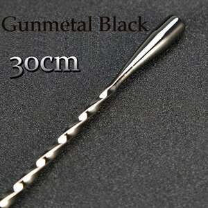 30cm/40cm/50cm Teardrop Cocktail Bar spoon Mixing Spoon 304 Stainless Steel Twisted Mixing Stir Spoon Bar Tool: Gunmetal Black30cm