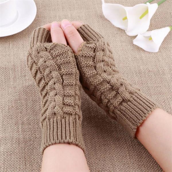 Vrouwen Warme Zachte Handschoenen Dame Winter Herfst Arm Warmer Twist Lange Vingerloze Knit Mitten Praktische Casual Handschoenen