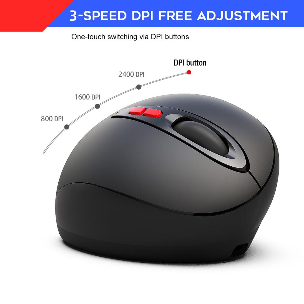 2.4G Wireless Mouse 2400DPI 3 Speed DPI Free Adjustable Ergonomic Optical Vertical Mouse For Computer PC Work Cute Gaming Mice