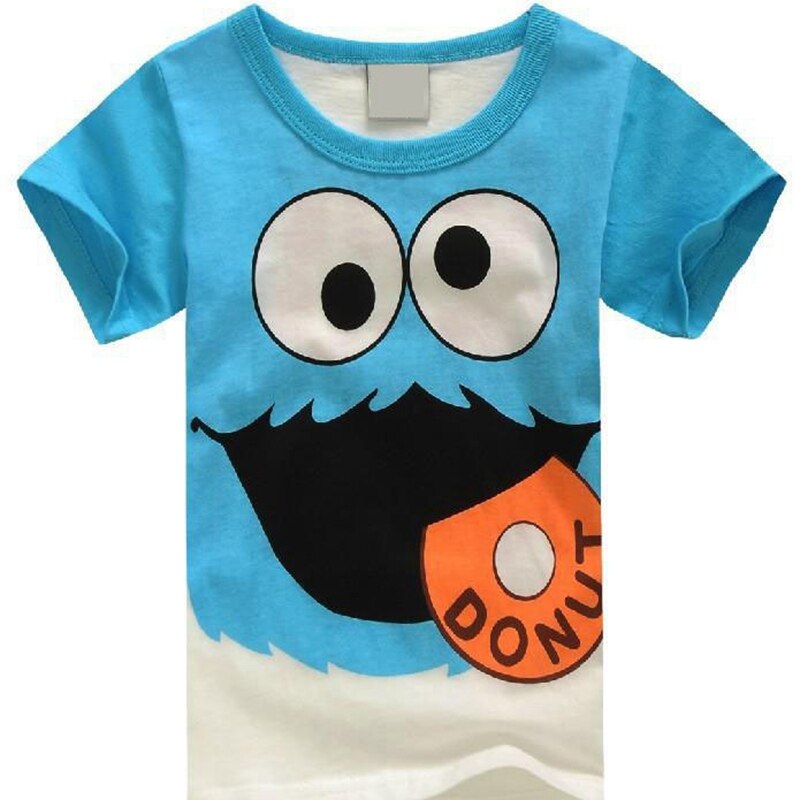 Top Kids Kleding Korte Mouw Tops T-shirt Tees Hoofdtelefoon Print T Shirt Meisjes Tops Jongens T-shirts Kids Shirt kinderen kleding: Beige / 2T