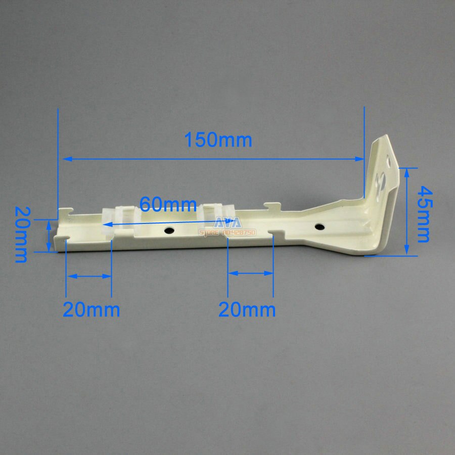 4 Pieces L Shape Curtain Track Bracket Curtain Dual Tracks Brace 150x20x45mm