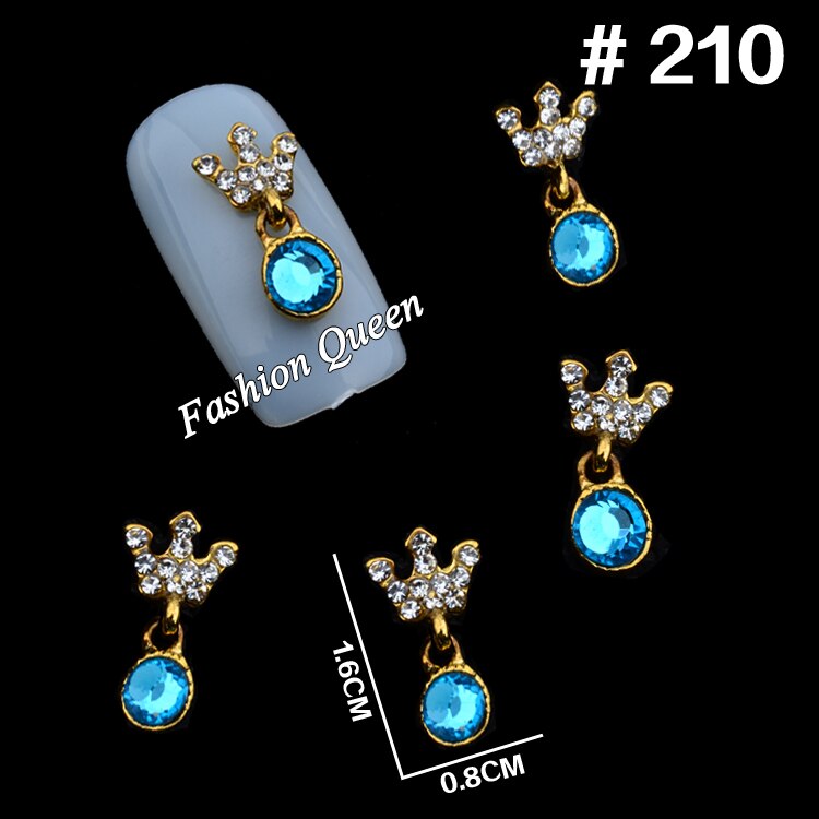 10pcs Kroon Charme Glitter Clear Rhinestone Nail Decorations 3d Legering Nagel Sieraden DIY Nail Art Studs Gereedschap