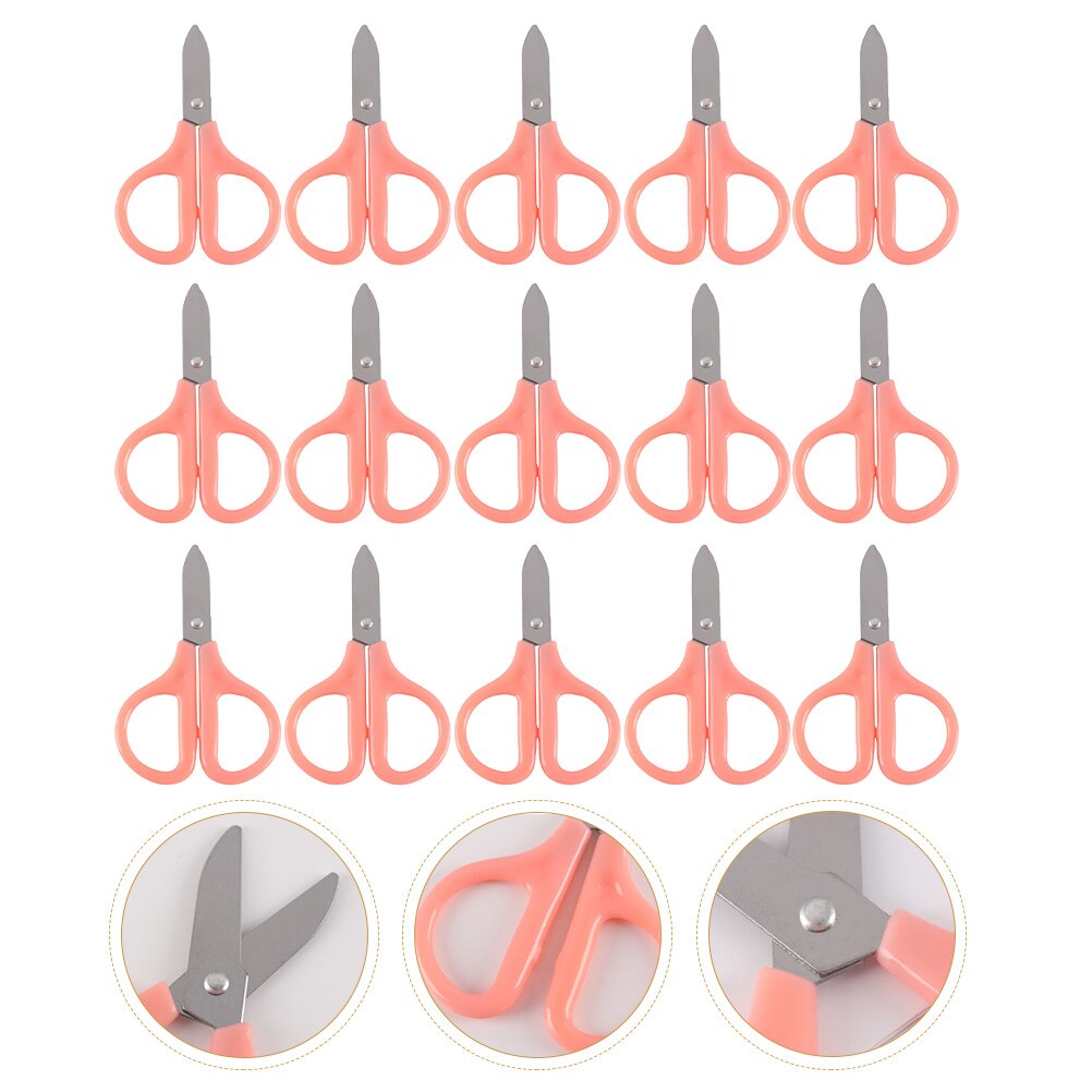 15Pcs School Safety Scissors Multi-function Small Scissors Portable DIY Scissors Children Supply