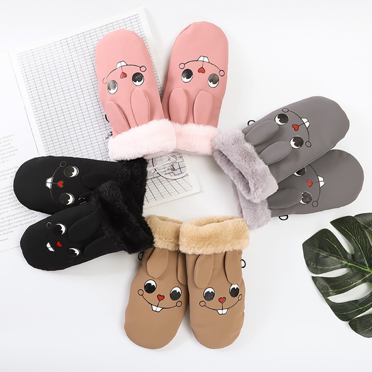 1 Paar Cartoon Kids Ski Wanten Handschoenen Waterdicht Warm Thicken Sneeuw Handschoenen Voor Winter Outdoor Activiteiten