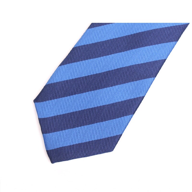 7.5CM Wide Ties Classic Blue Striped Neck Tie Formal Tie For Men Business Suit Work Necktie
