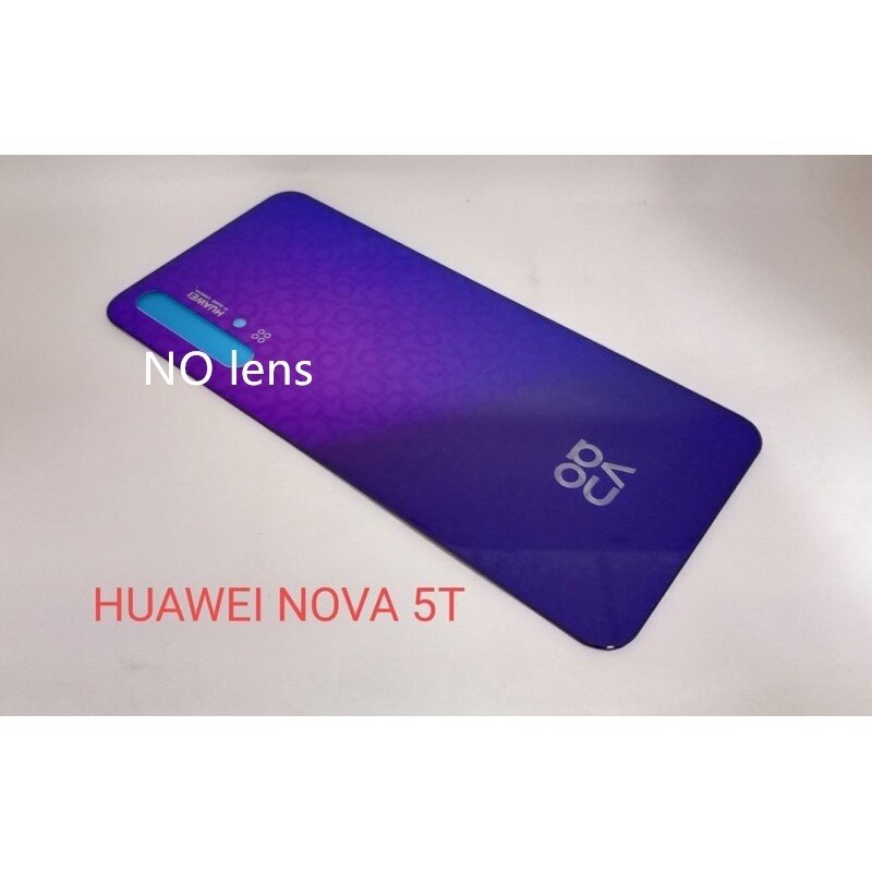 Custodia posteriore in vetro per Huawei Nova 5T copribatteria pannello dello sportello posteriore custodia posteriore parte di ricambio del telefono obiettivo della fotocamera