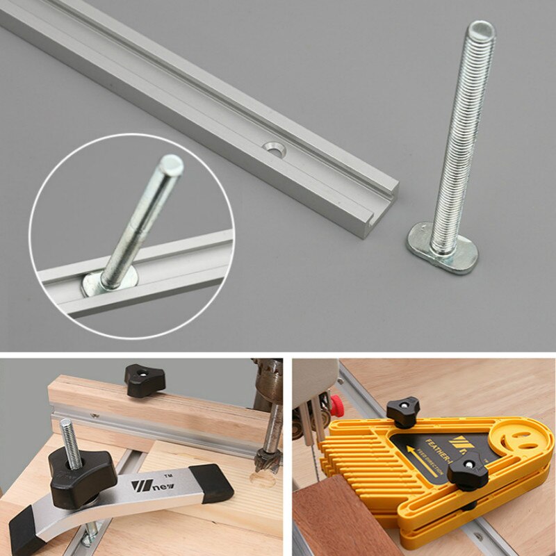 Type 19 T Track Aluminium Woodworking T-slot Slide Track Miter Aluminium Alloy T-Track for Woodworking Saw/Router Table