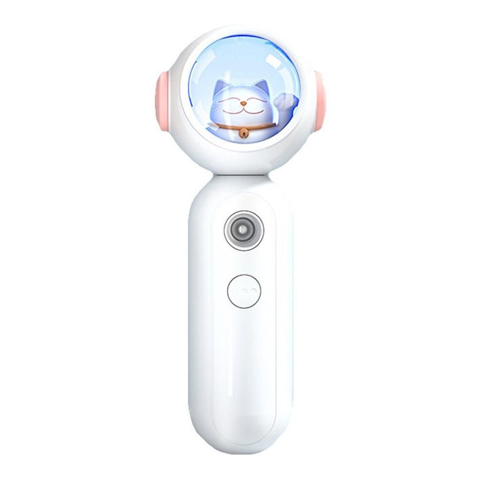 Kannettava lucky cat kosteusmittari ilmankostutin mekaaninen nano-ioni kasvot kosteuttava ultraääni kotikäyttöön: Valkoinen