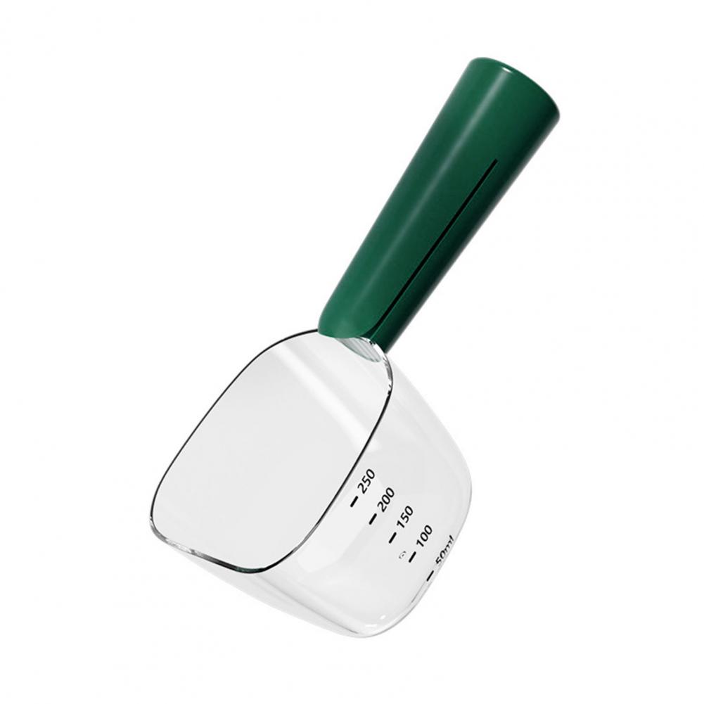 Pet Dog Cats Food Scoop with Measurement Dual-Function Food Scoop 1 Cup Capacity Pet Food Measuring Scoop for Pet Feeding: WHITE