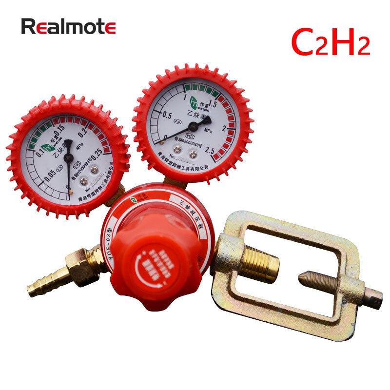 Realmote Shockproof acetylene pressure reducer high pressure relief valve gas regulator used for welding and cutting tools