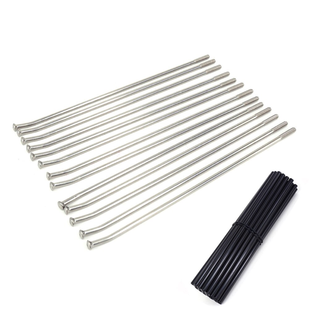 Motorcycle 19" Rear Wheel Stainless Steel Spokes Nipples And Tubes Cover For KAWASAKI KX125 KX250 KX250F KX450F KLX450R KX500 KX: Red