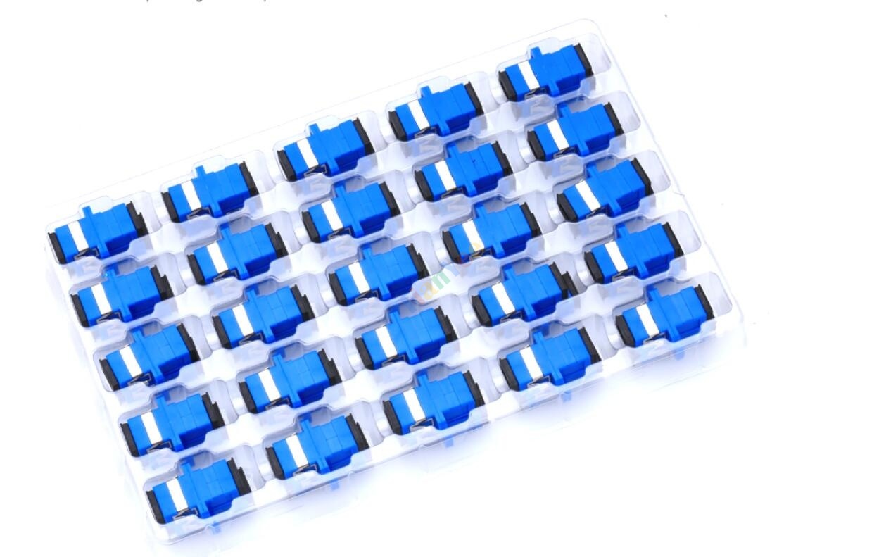 100Pcs SC Fiber Optic Connector Adapter OM3 SC / UPC SM Flange Singlemode Simplex SC-SC APC Coupler