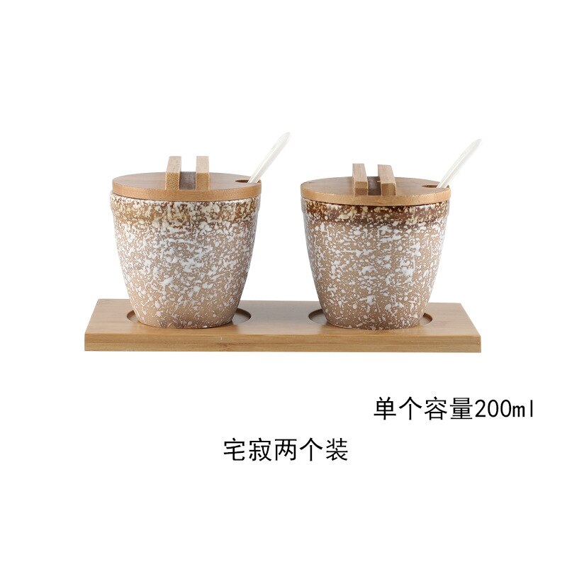 Japansk stil keramisk krydderipotte porcelæn peber saltpotte simpel stil cruet restaurant husstand dekorative krydderipotte sæt: Mørk khaki