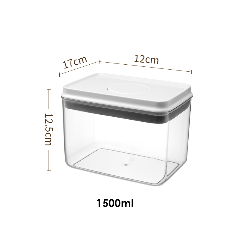 Press Open Clear Plastic Food Storage Box with Pop Up Lid Moisture-Proof Grains Container Cereals Jar Kitchen Pantry Organizer: DEEP BLUE