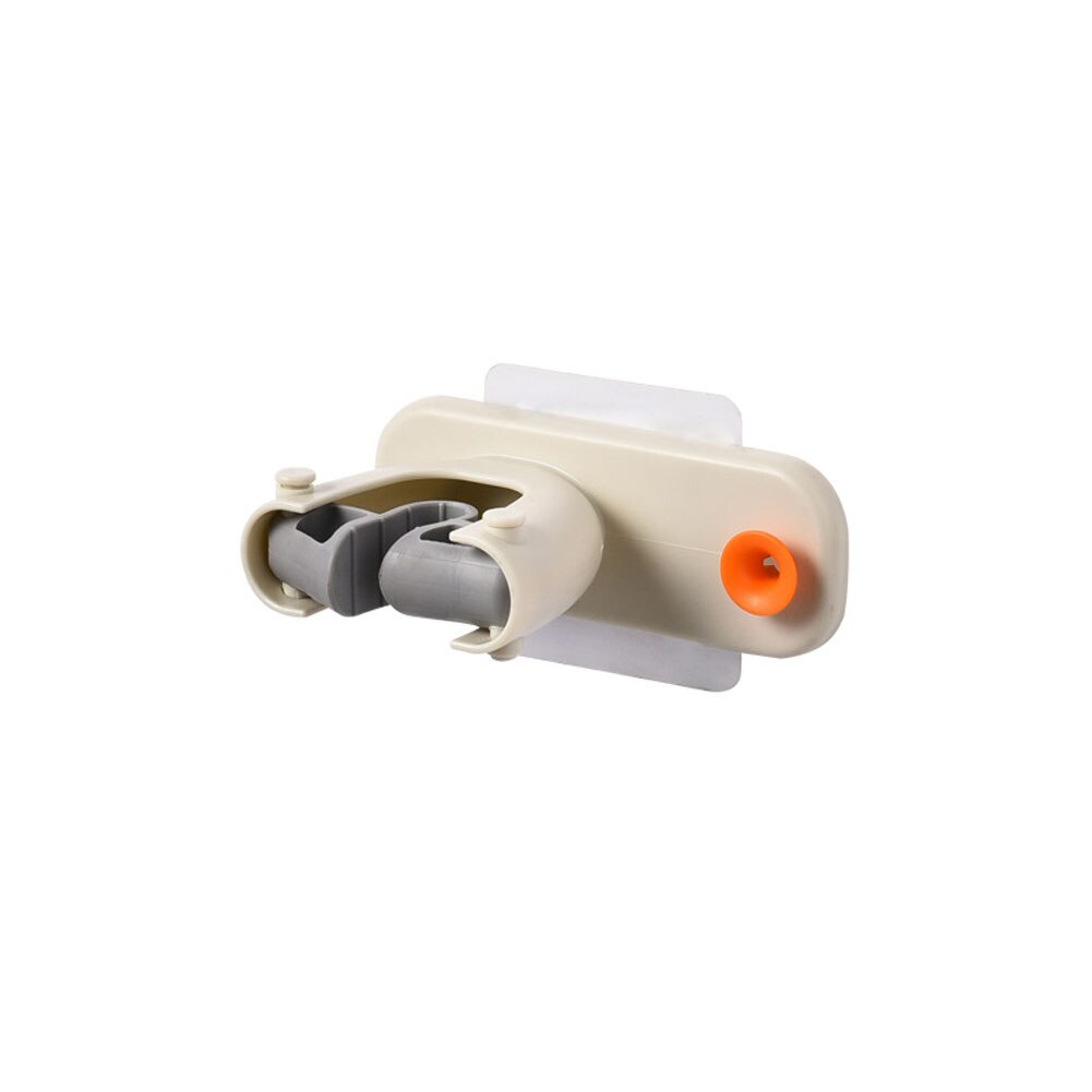 1pc Bathroom Mop Bracket Wall-Mount Sticker, Easy-Install Strong Burden Side Hook Duster Cloth Base Supporter: White