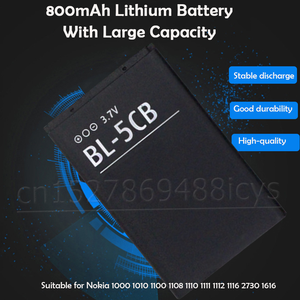 1-2 Stuks 800Mah BL-5CB BL5CB Lithium Telefoon Batterij Voor Nokia 1000 1010 1100 1108 1110 E60 3600 3660 6620 6108 Vervanging Mobiele