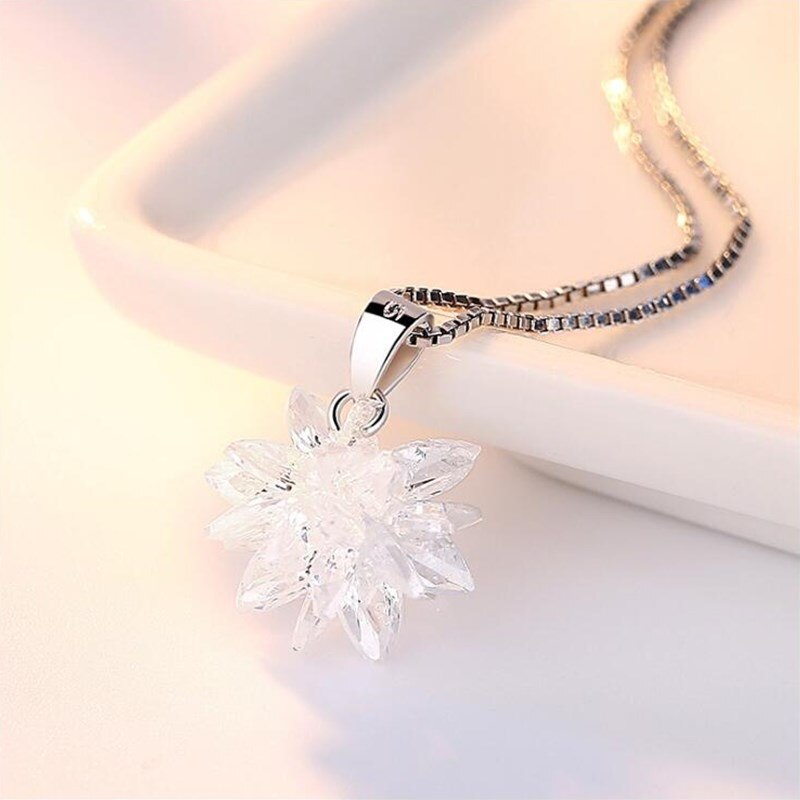 NEHZY S925 Stamp silver ladies jewelry three-dimensional crystal zircon pendant necklace length 45CM