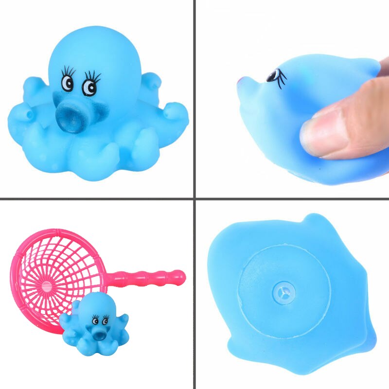 Baby Zwemmen Leuke Gemengde Dieren Zwemmen Kids Float Douche Fuuny Educatief Zachte Rubber Bad Squeeze Sound Piepende Baby Speelgoed