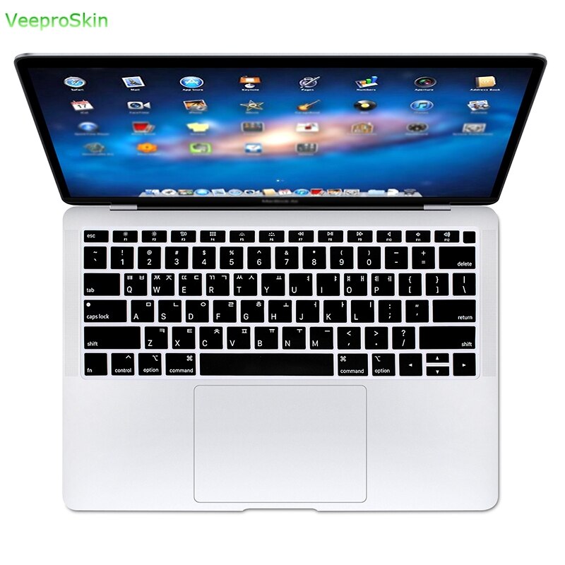 Arabic A1932 With Touch Id Silicone Keyboard Cover Protector Spanish Russian French Alphabet For Macbook Air 13": Korean