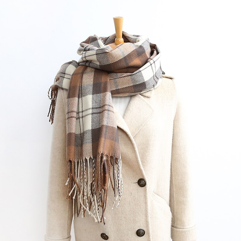 2020 nowy klasyczny szalik markowy szkocka krata mężczyźni i kobiety zimowy szalik ciepły szalik moda szalik na co dzień imitacja kaszmiru: 11