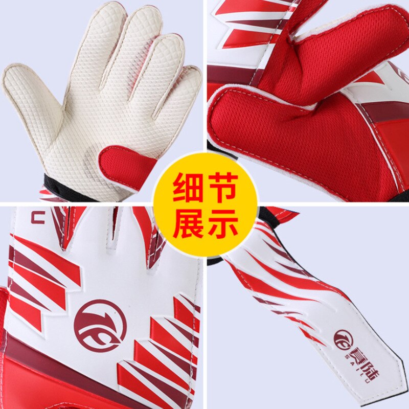 Teenager Goalkeeper Double Layer Bracer Thick Latex Profession Training Goalkeeper Football Gloves