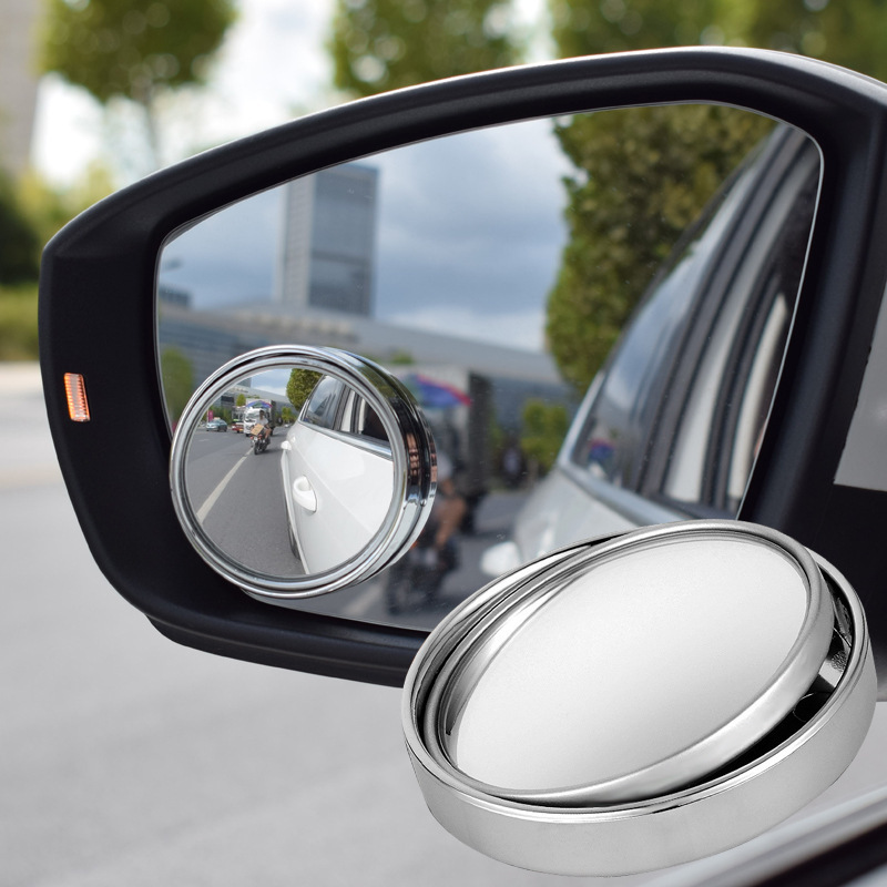2x specchietti per punto cieco per auto specchietto retrovisore laterale convesso rotondo regolabile in vetro HD 360 ° bastone in poi specchietto circolare ottavino montato su auto