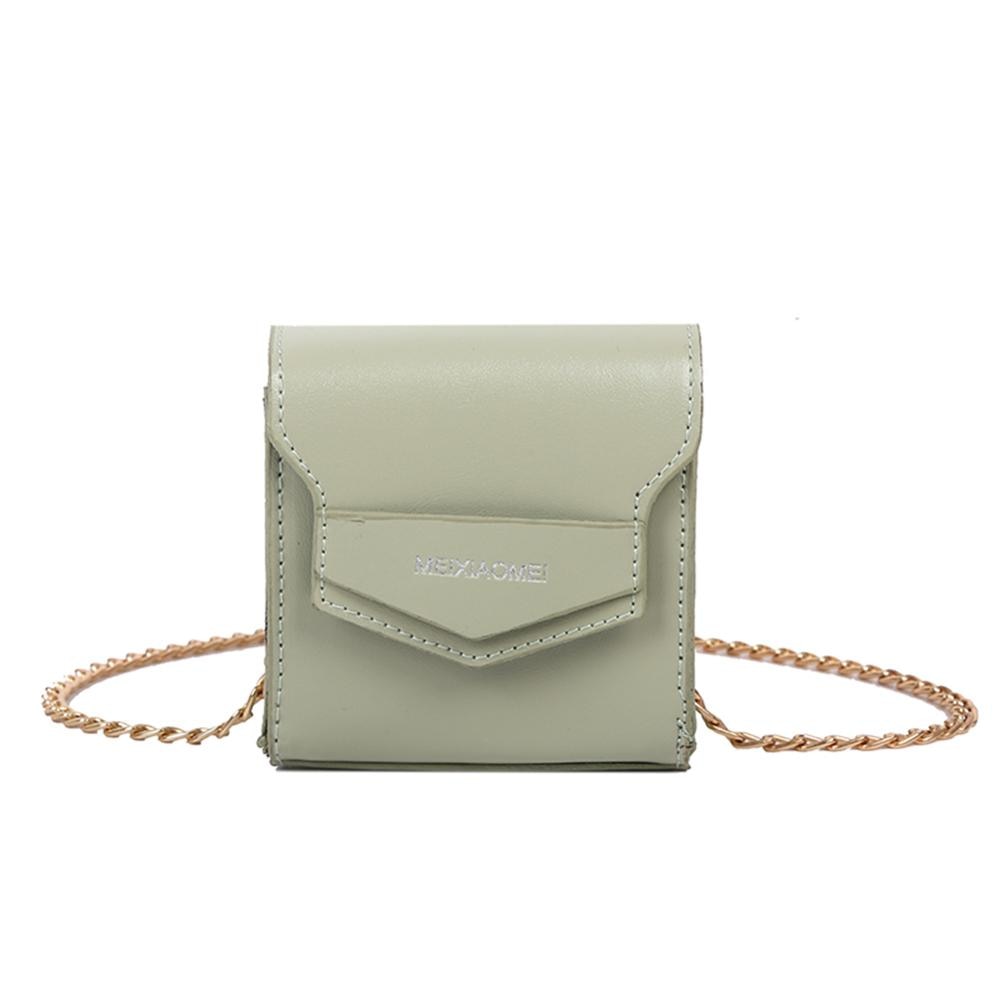 Vintage couleur Pure cuir PU femmes bandoulière sac à main épaule sacs de messager solide chaîne épaule Mini sac à main