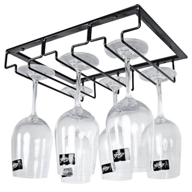 Høj jern vinglas holder ret vinkel hængende på hovedet bæger kop display rack stativ arrangør