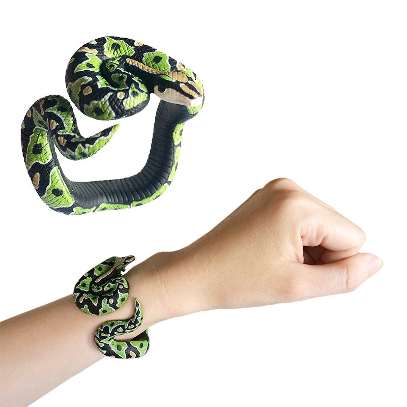 Tricky Spoof Simulation Snake Toy Python Snake-shaped Bracelet Simulation Animal Model Halloween Party Event Props