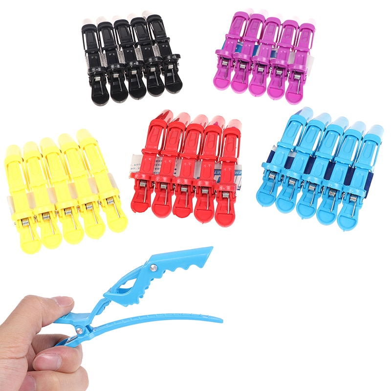 Pinzas para seccionar el pelo para peluquería, pinzas para el pelo, color mate, profesionales, 5 unidades