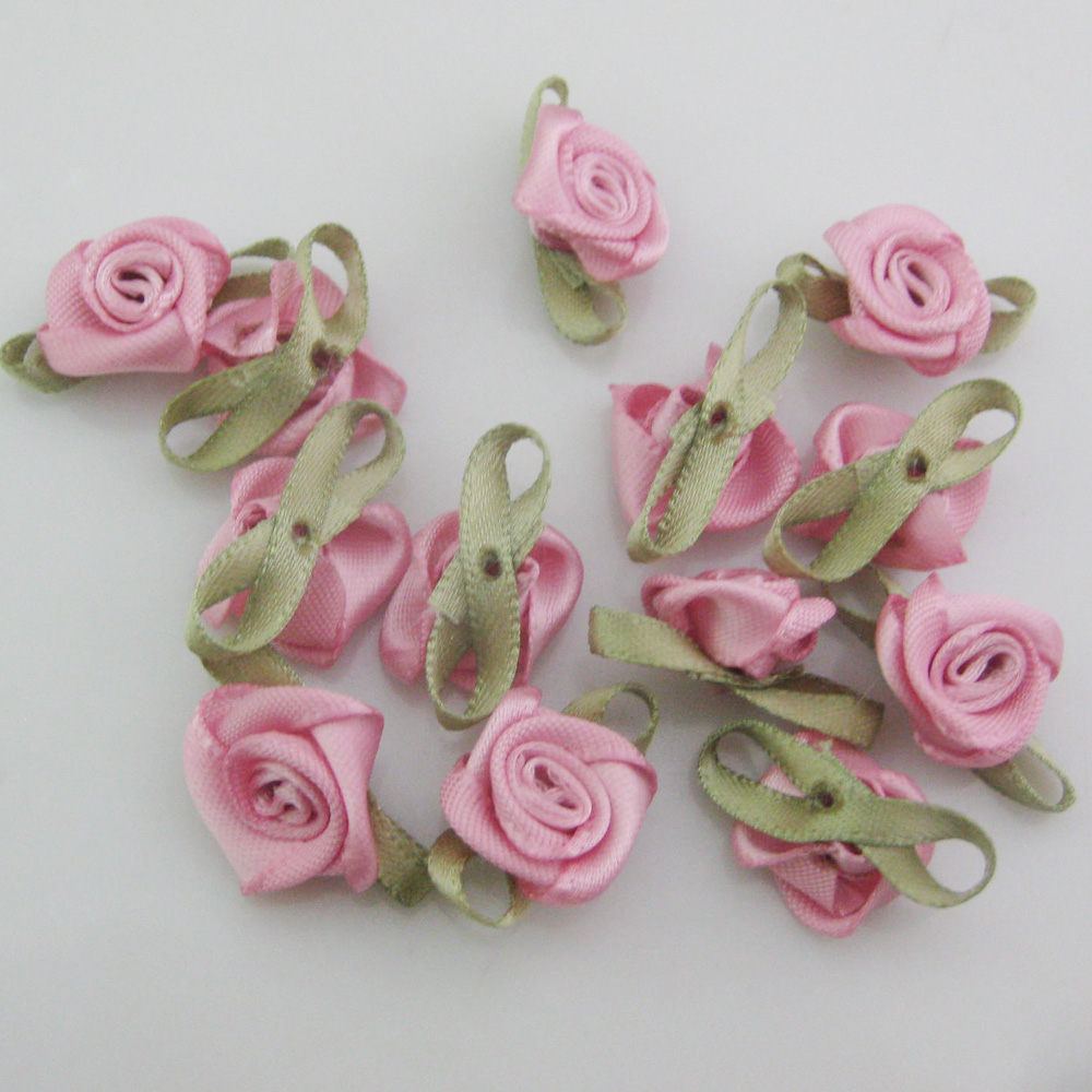 30 Farben zur Auswahl, 50 Stück, modische Rosenrosetten mit Blatt, Stoff, Blumen, Zubehör, DIY, Basteln, Nähzubehör: Langweilig