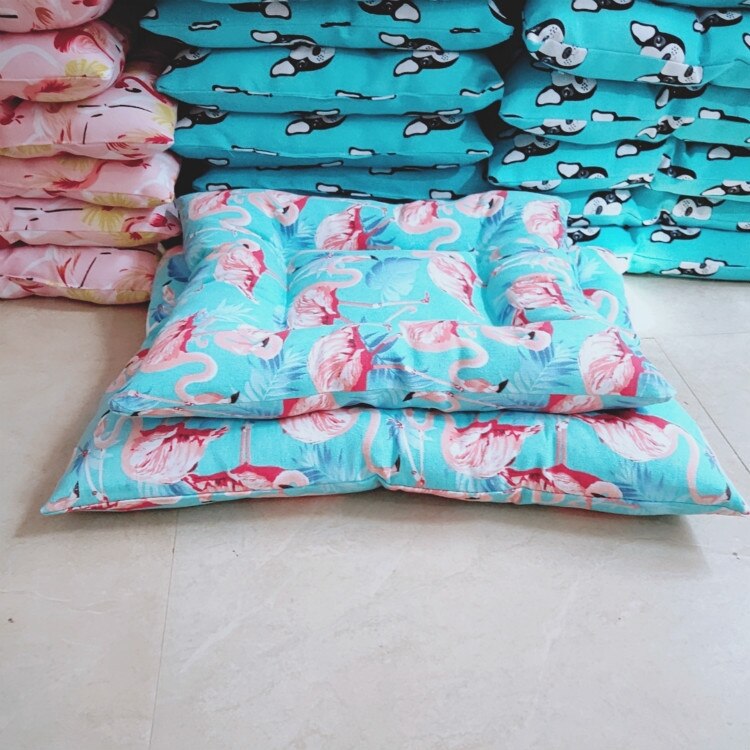 Vinter sällskapsdjur filt söt utskrift sovmattor valpkorg sängunderlägg för stor medium liten hund katt hopfällbar sällskapskudde cama perro: Himmelsblå flamingo / 60 x 45cm