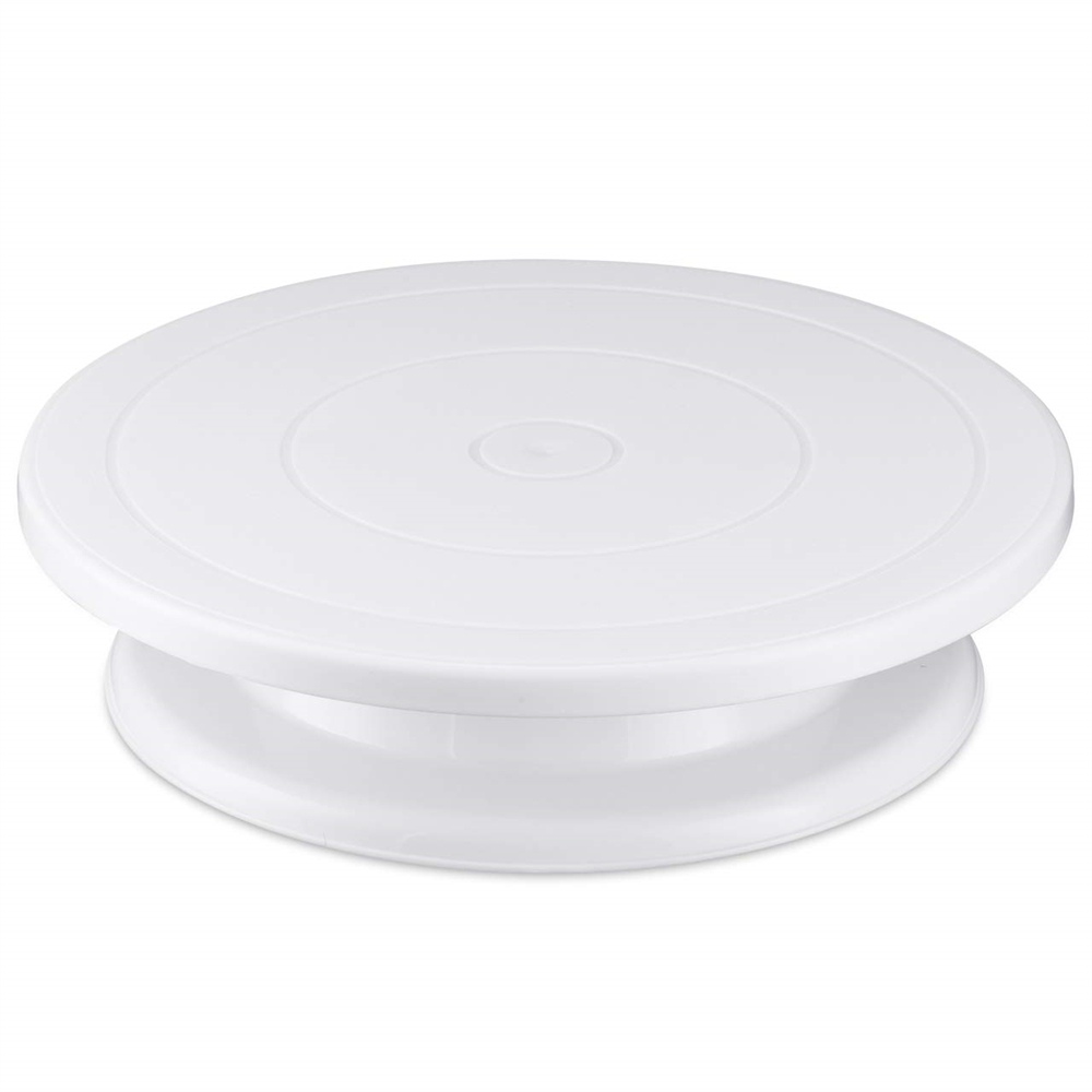6pcs Cake Turntable with 2 Frosting Straight Angled Spatula 3 Icing Smoother Scraper Cake Decorating Kit Baking Accessories Tool: VIOLET/紫罗兰